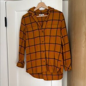 Madewell Oversized Women's Plaid Flannel Button-Up Shirt - XS